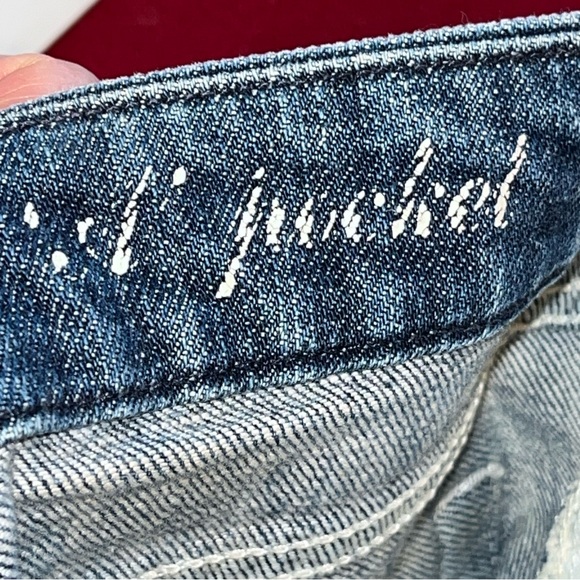 7 for all Mankind "A Pocket”Bootcut blue Jeans Frayed Cuff Flared Cotton size 28 - Picture 3 of 13